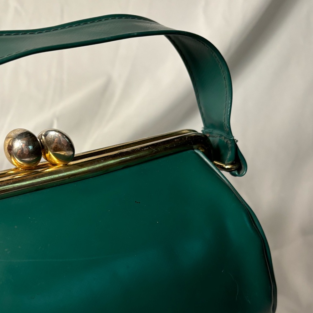 COPY - 1950s-60s Green Leather Stylemark Handbag - Picture 3 of 5